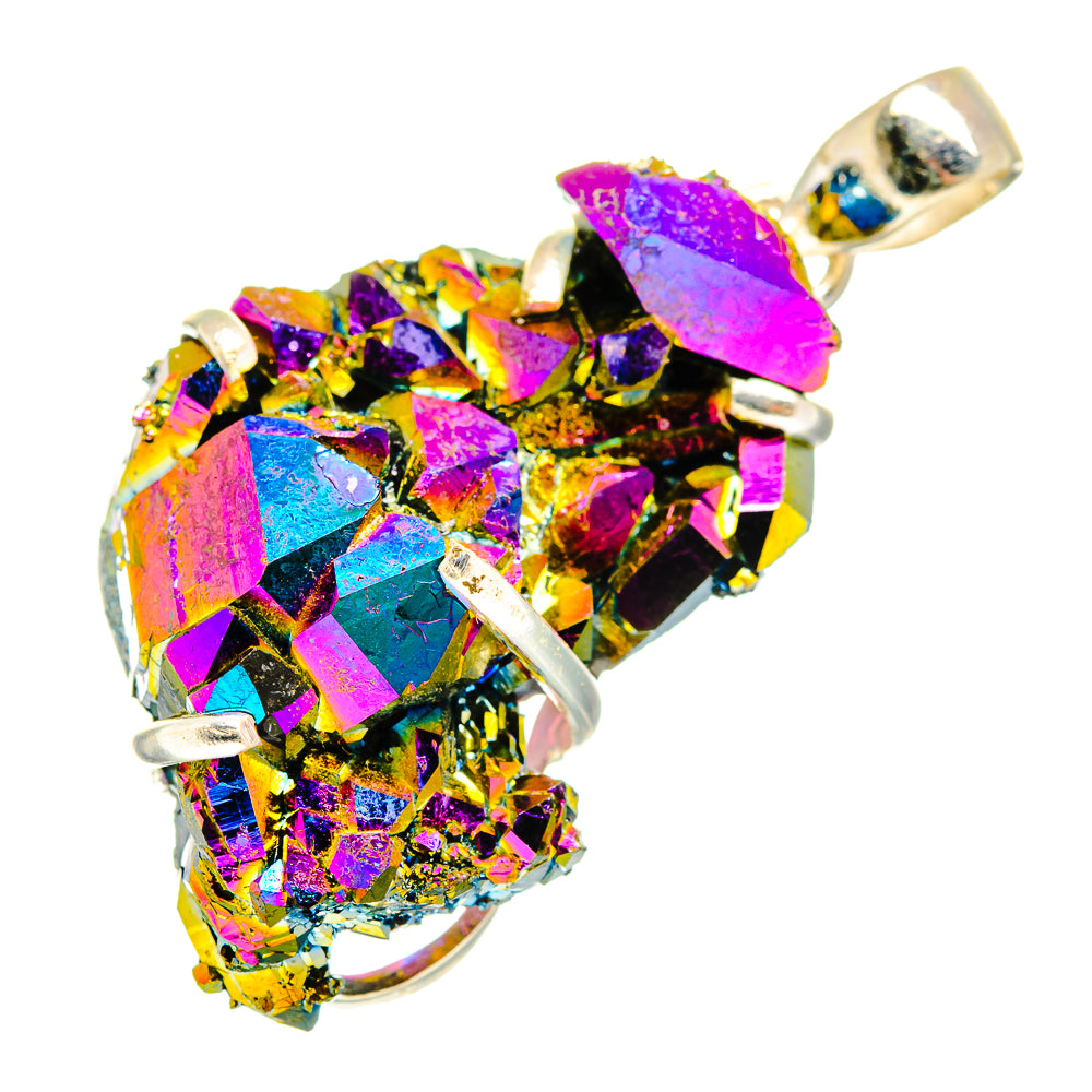 Titanium Sunshine Druzy Pendants handcrafted by Anasilvercos - PD10158