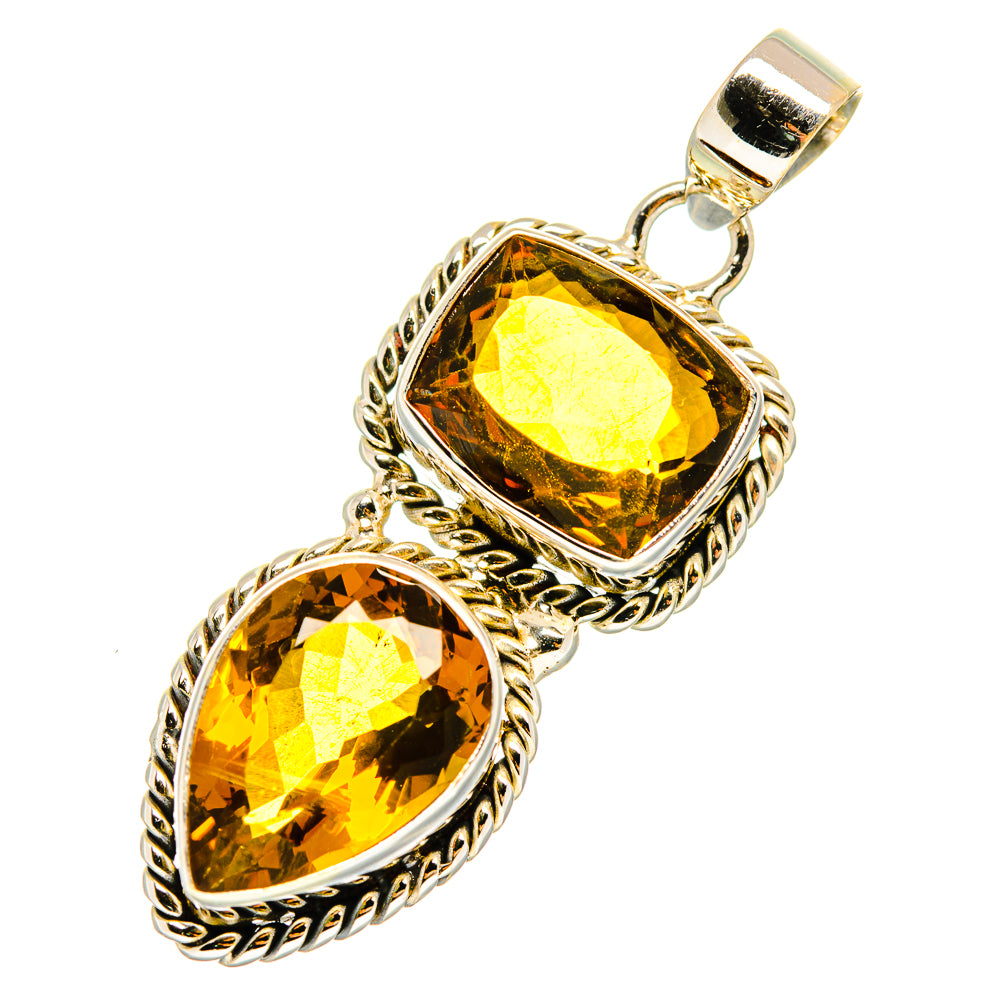 Mandarin Citrine Pendants handcrafted by Anasilvercos - PD10172