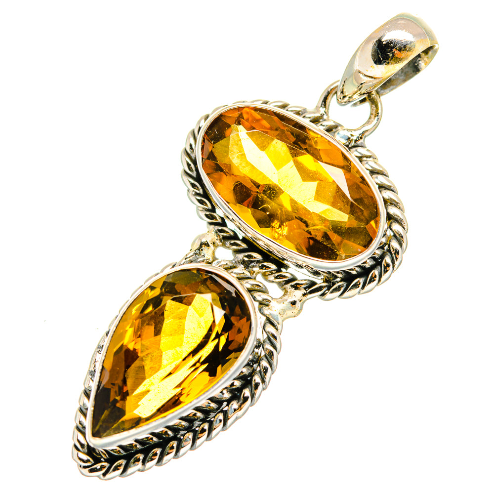 Mandarin Citrine Pendants handcrafted by Anasilvercos - PD10174
