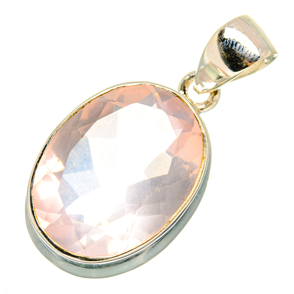 Rose Quartz Pendants handcrafted by Anasilvercos - PD10181