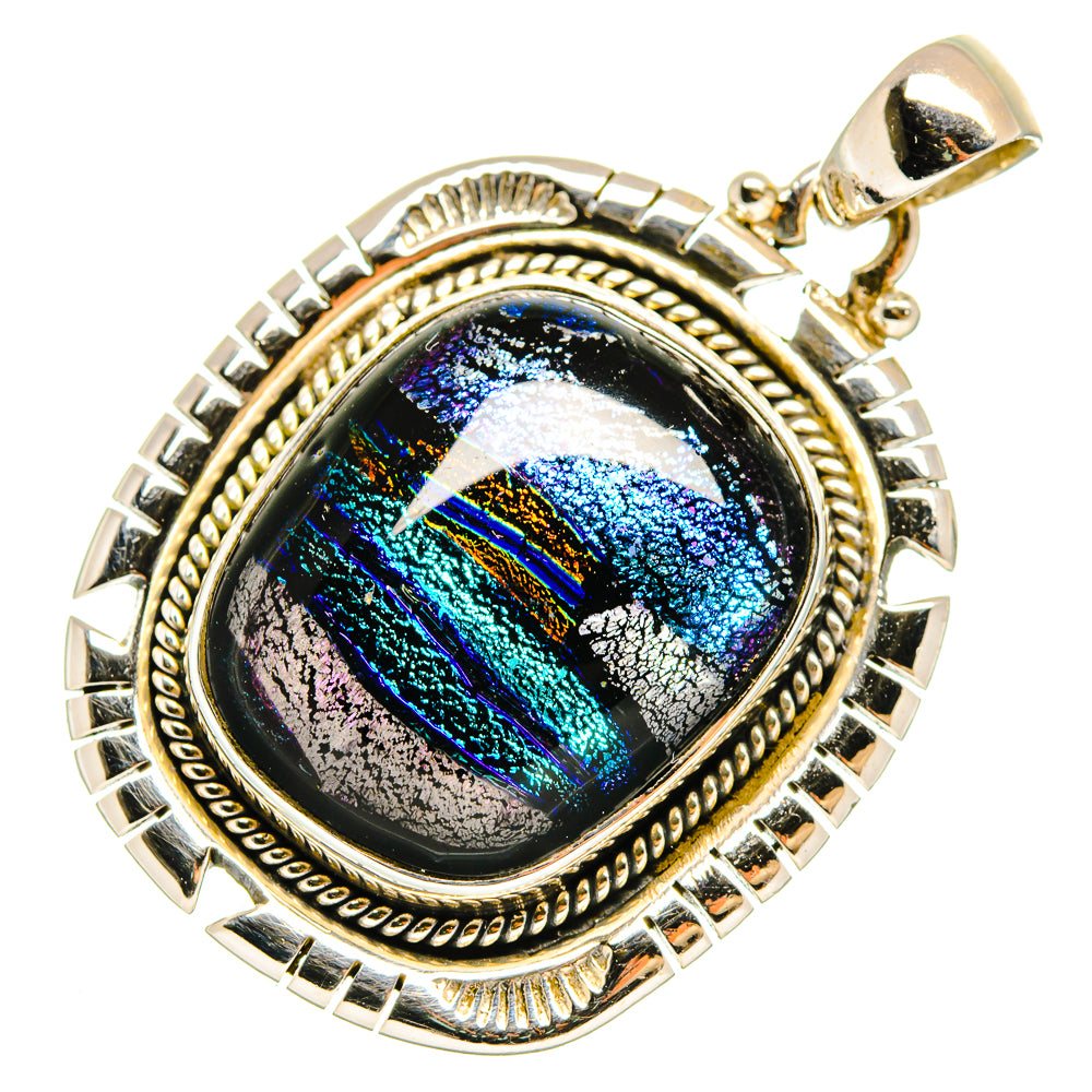 Dichroic Glass Pendants handcrafted by Anasilvercos - PD10191