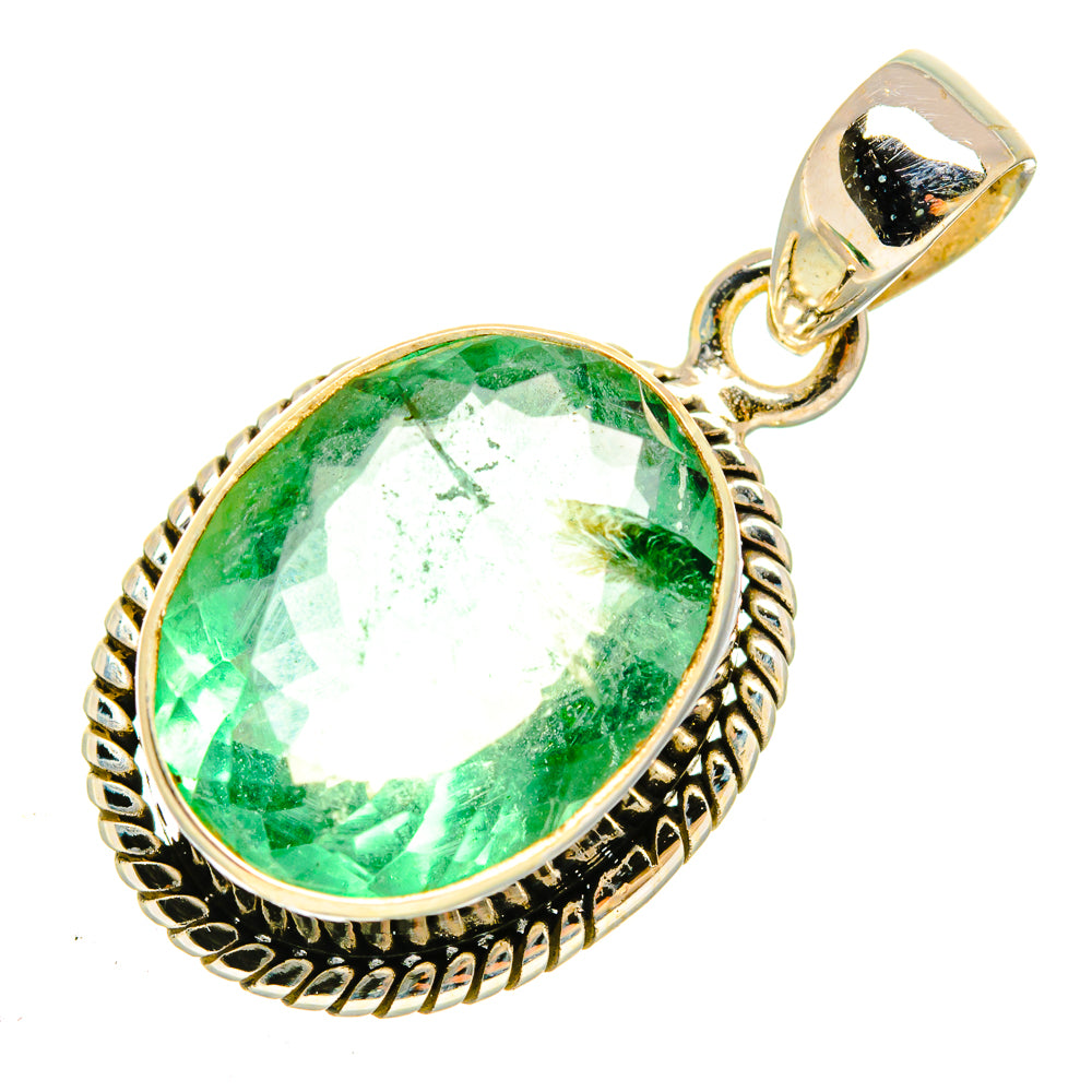 Green Fluorite Pendants handcrafted by Anasilvercos - PD10198