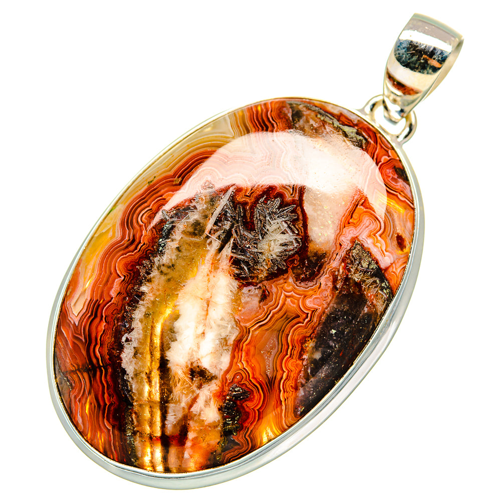 Crazy Lace Agate Pendants handcrafted by Anasilvercos - PD10236