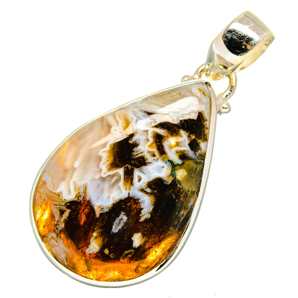 Plume Agate Pendants handcrafted by Anasilvercos - PD10258