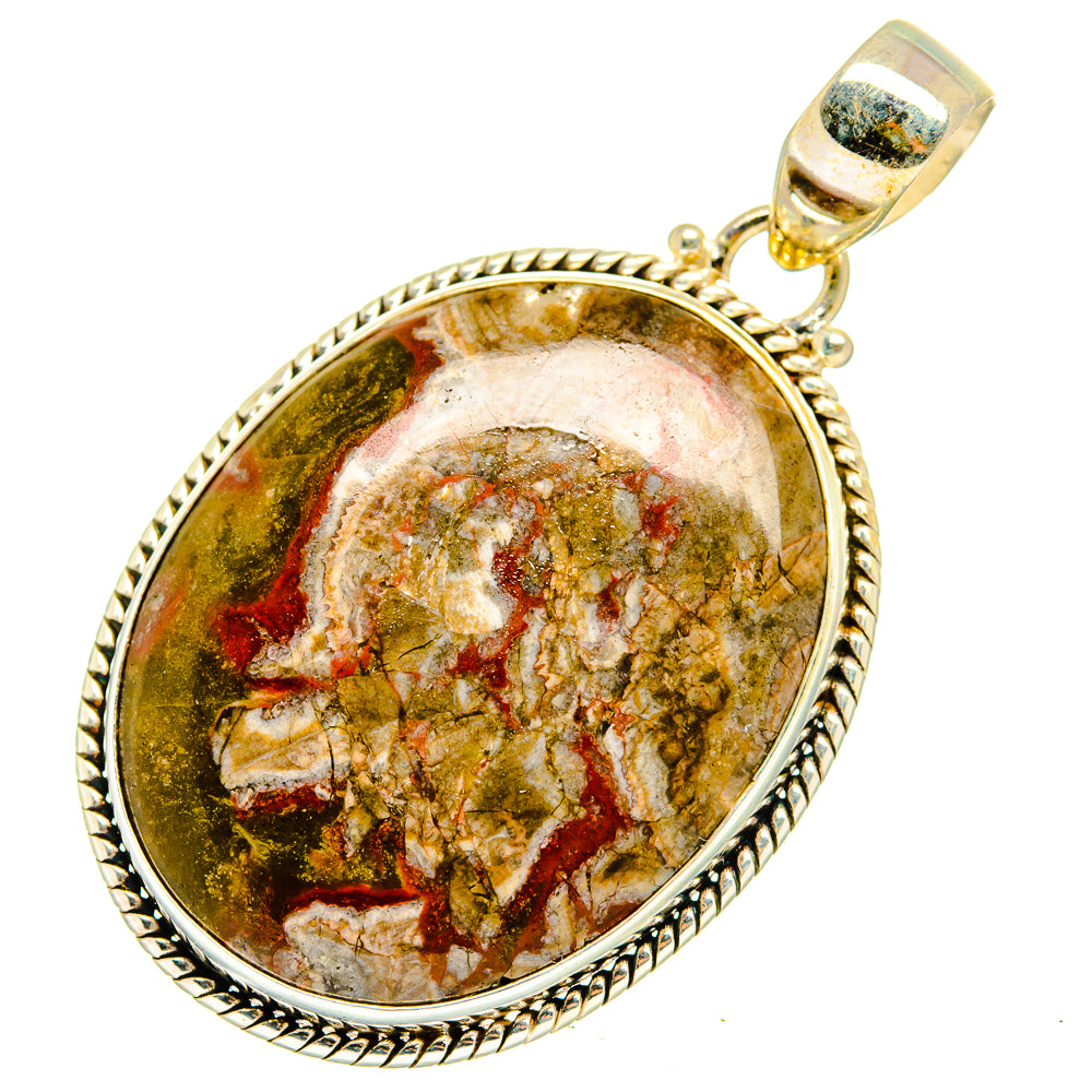 Mushroom Rhyolite Pendants handcrafted by Anasilvercos - PD10265