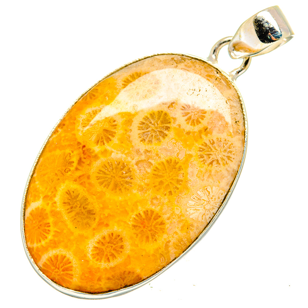 Fossil Coral Pendants handcrafted by Anasilvercos - PD10272