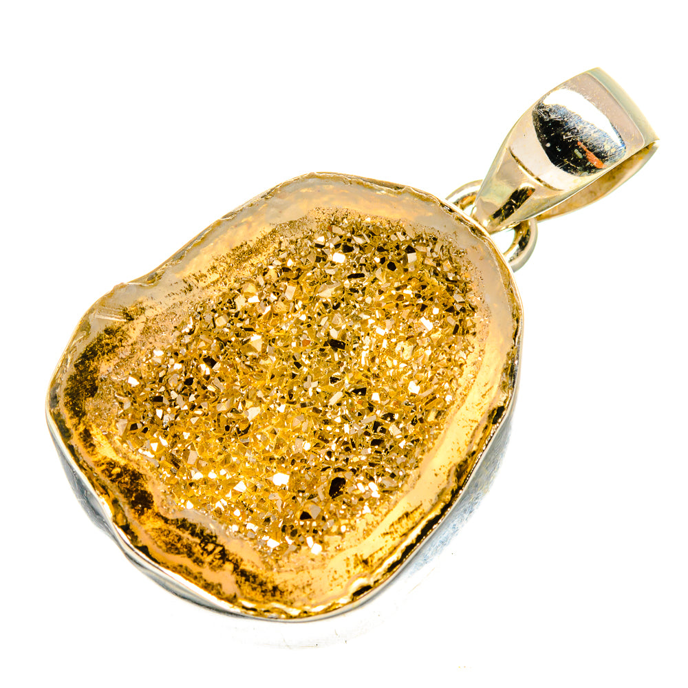 Metallic Coconut Druzy Pendants handcrafted by Anasilvercos - PD10277