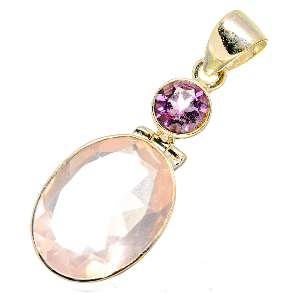Rose Quartz Pendants handcrafted by Anasilvercos - PD10303