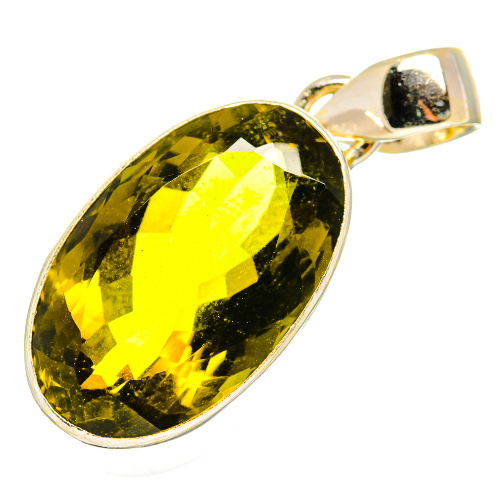 Olive Quartz Pendants handcrafted by Anasilvercos - PD10306