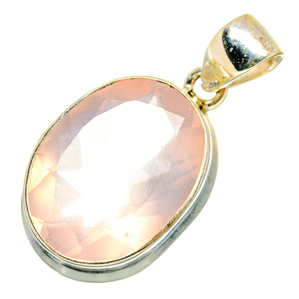 Rose Quartz Pendants handcrafted by Anasilvercos - PD10308