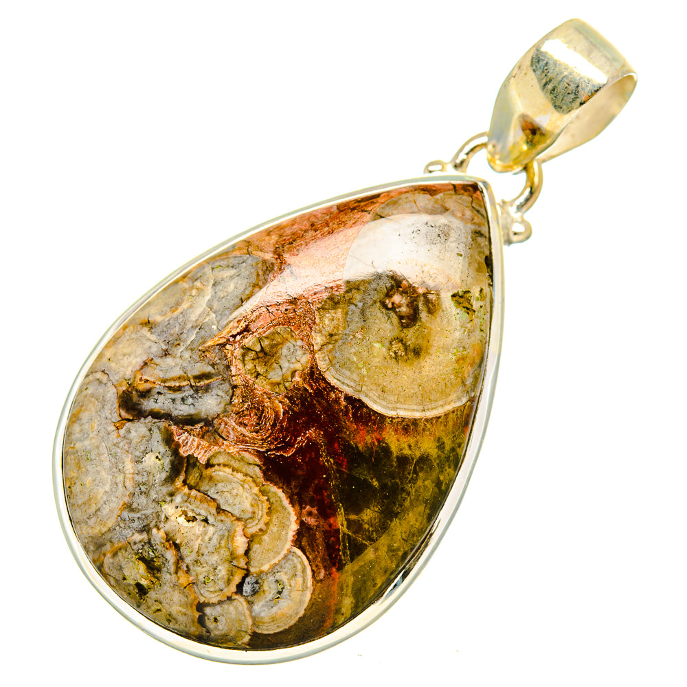 Mushroom Rhyolite Pendants handcrafted by Anasilvercos - PD10311