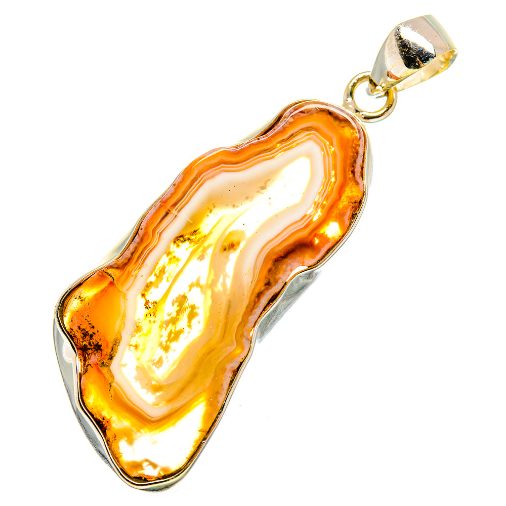 Orange Geode Slice Pendants handcrafted by Anasilvercos - PD10336