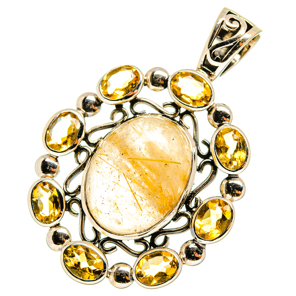 Rutilated Quartz Pendants handcrafted by Anasilvercos - PD10354