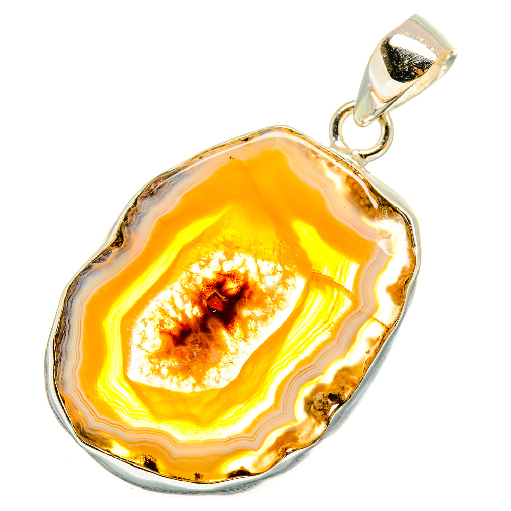 Yellow Geode Slice Pendants handcrafted by Anasilvercos - PD10383