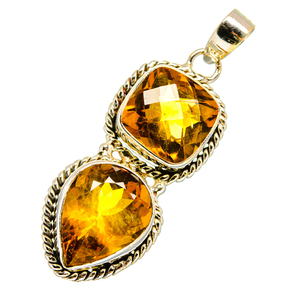 Mandarin Citrine Pendants handcrafted by Anasilvercos - PD10391