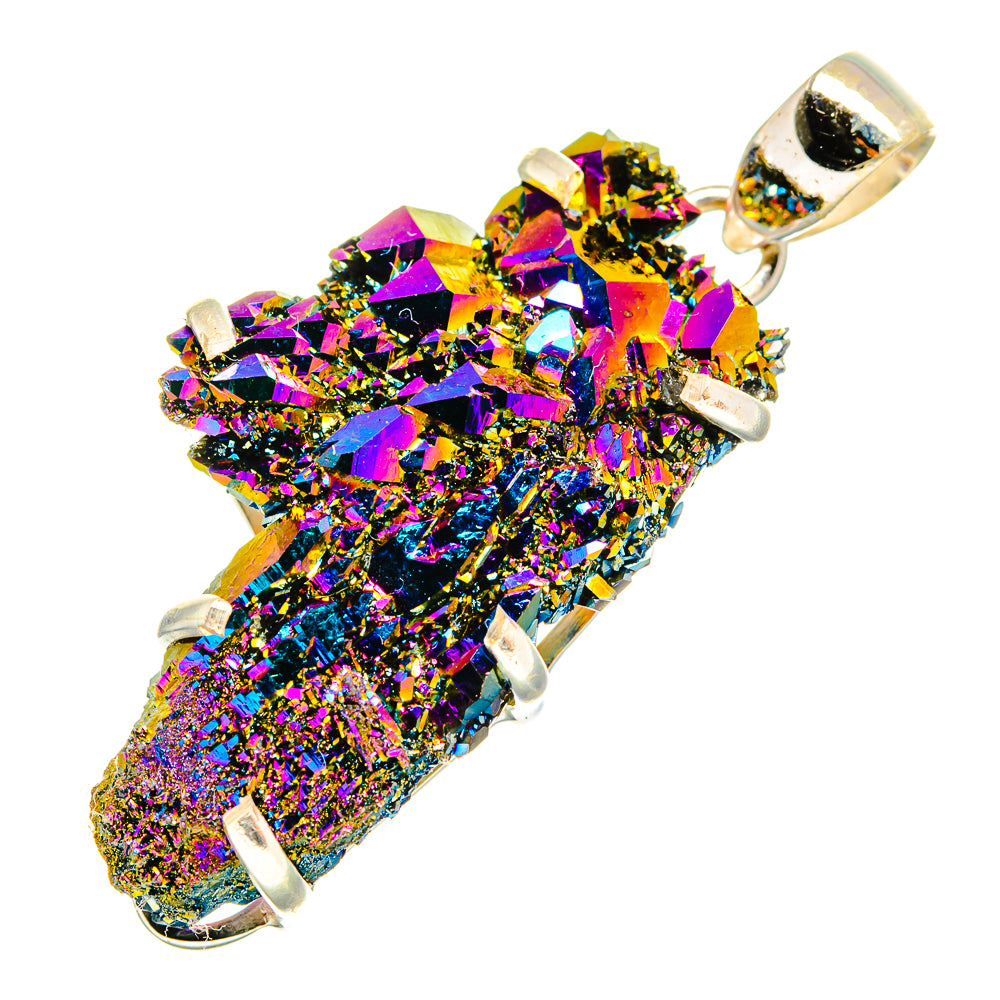 Titanium Sunshine Druzy Pendants handcrafted by Anasilvercos - PD10414