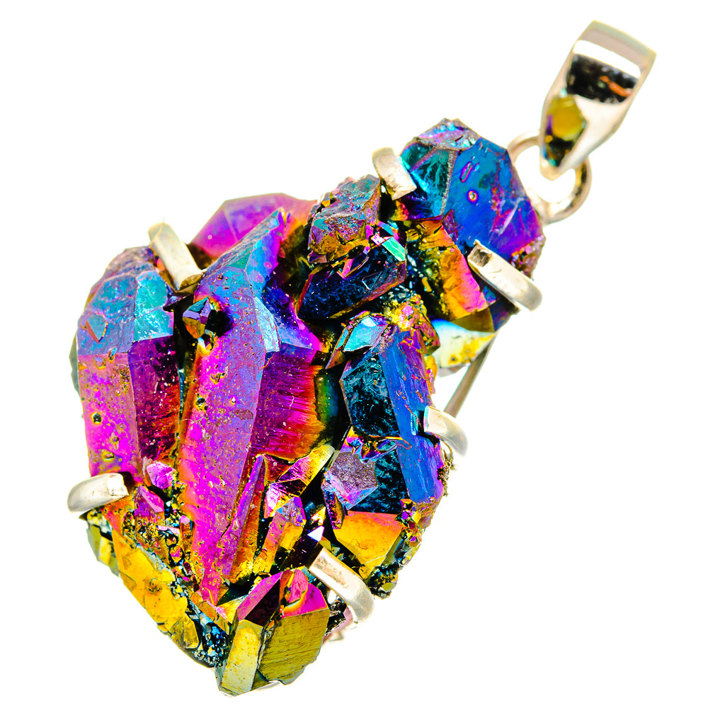 Titanium Sunshine Druzy Pendants handcrafted by Anasilvercos - PD10415