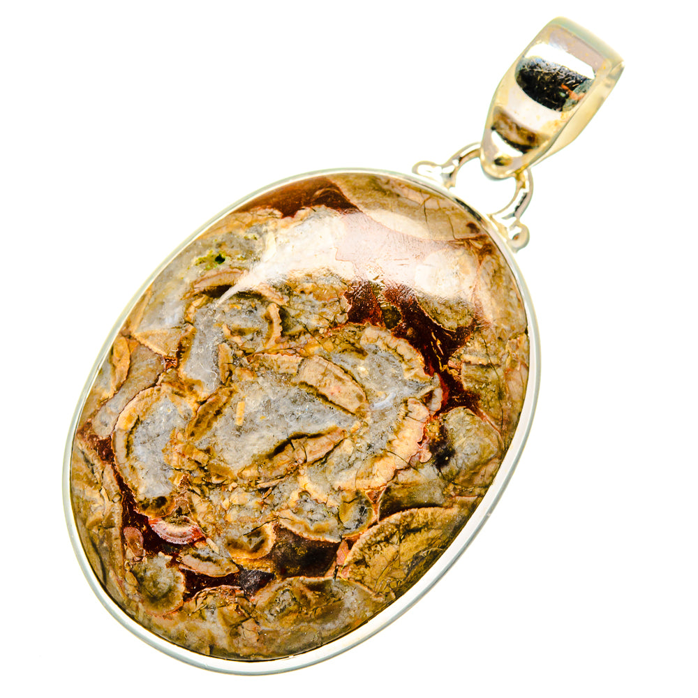 Mushroom Rhyolite Pendants handcrafted by Anasilvercos - PD10450