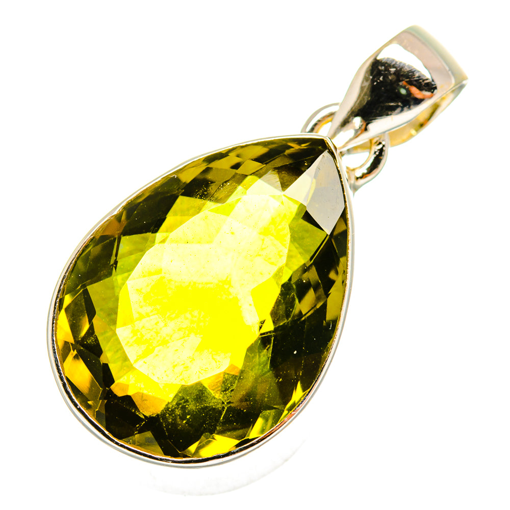 Olive Quartz Pendants handcrafted by Anasilvercos - PD10511