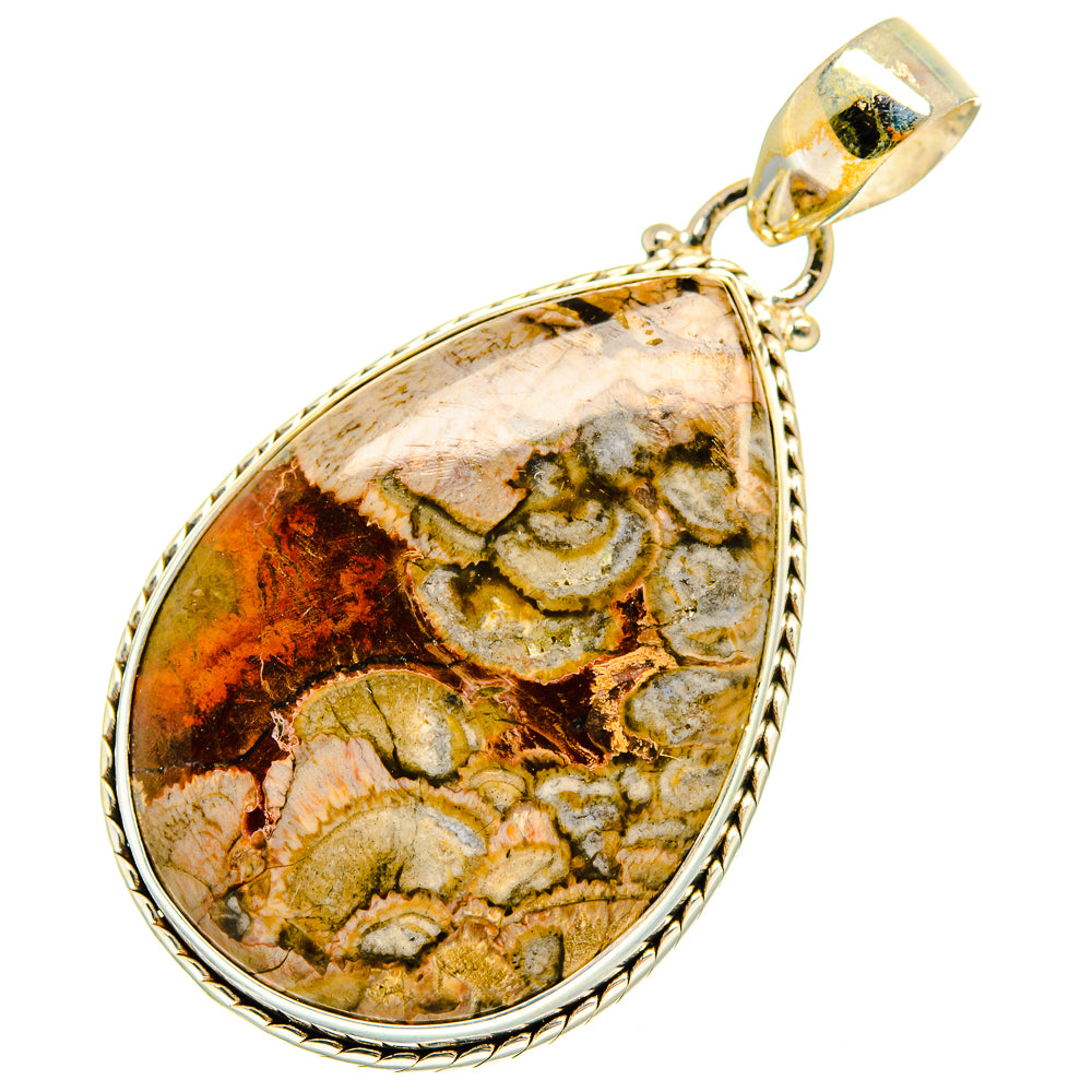 Mushroom Rhyolite Pendants handcrafted by Anasilvercos - PD10618