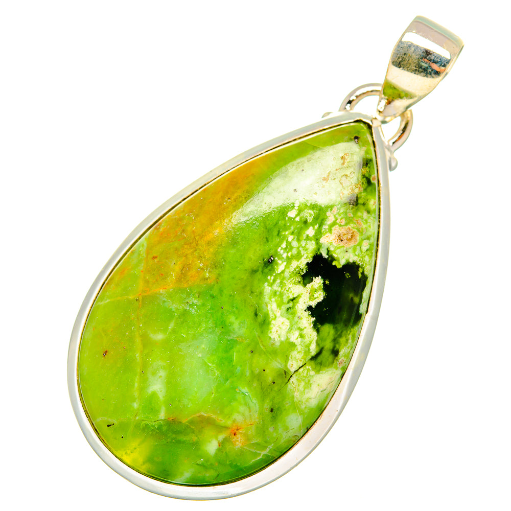 Australian Green Opal Pendants handcrafted by Anasilvercos - PD10626