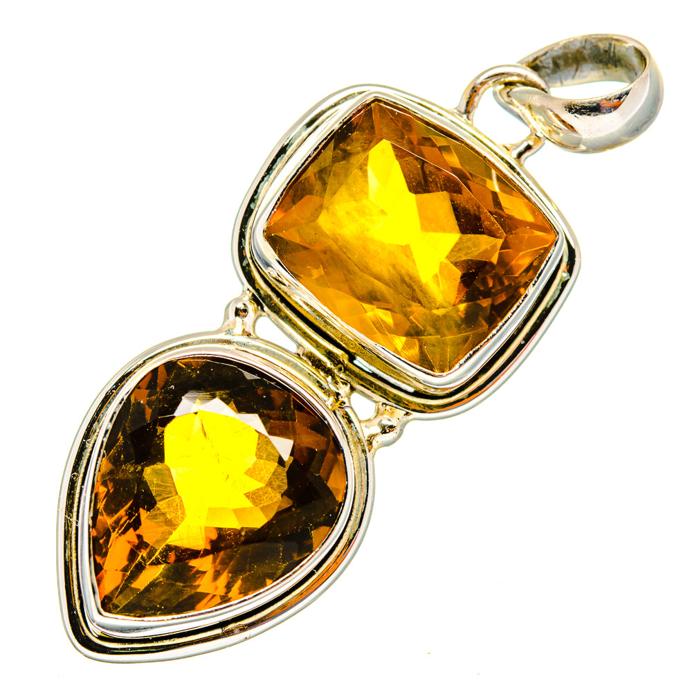 Mandarin Citrine Pendants handcrafted by Anasilvercos - PD10654