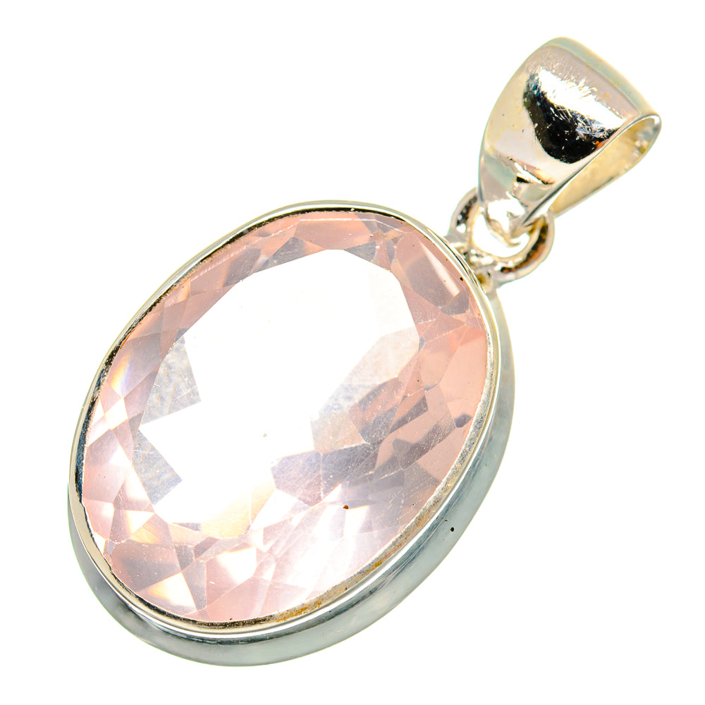 Rose Quartz Pendants handcrafted by Anasilvercos - PD10668