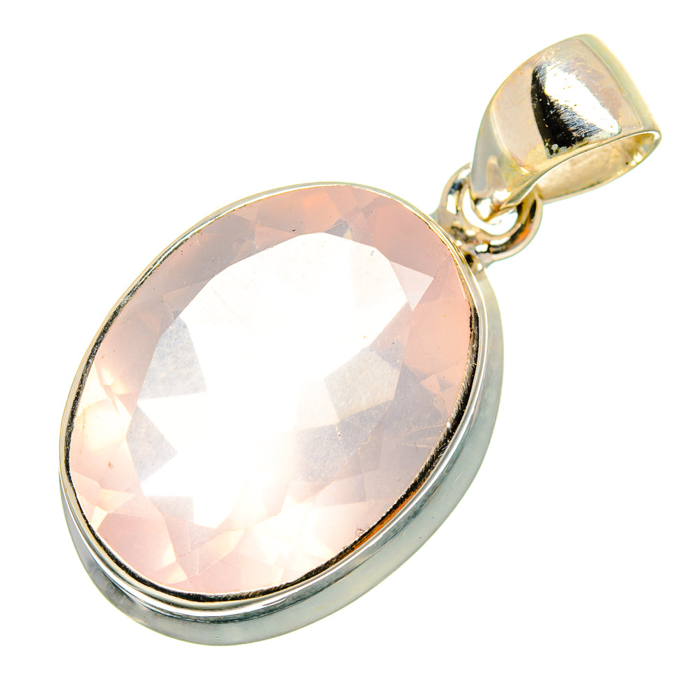 Rose Quartz Pendants handcrafted by Anasilvercos - PD10669