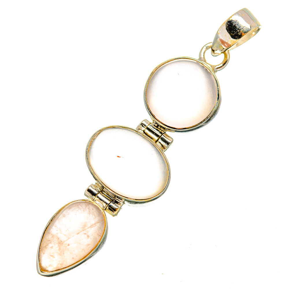 Rose Quartz Pendants handcrafted by Anasilvercos - PD10678