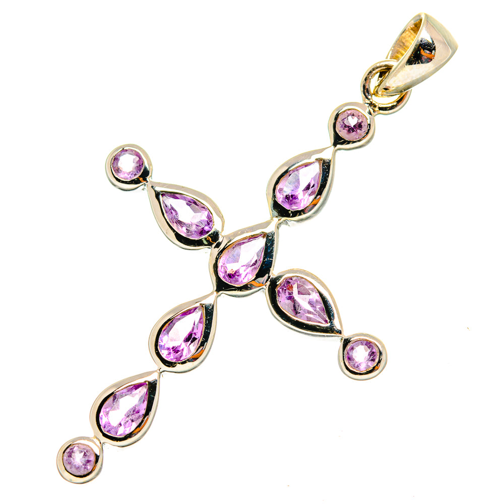 Amethyst Cross Pendants handcrafted by Anasilvercos - PD10681