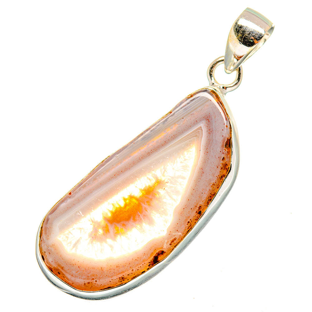 White Geode Slice Pendants handcrafted by Anasilvercos - PD10683