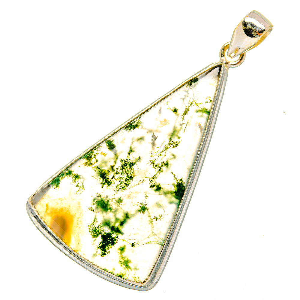 Green Moss Agate Pendants handcrafted by Anasilvercos - PD10730