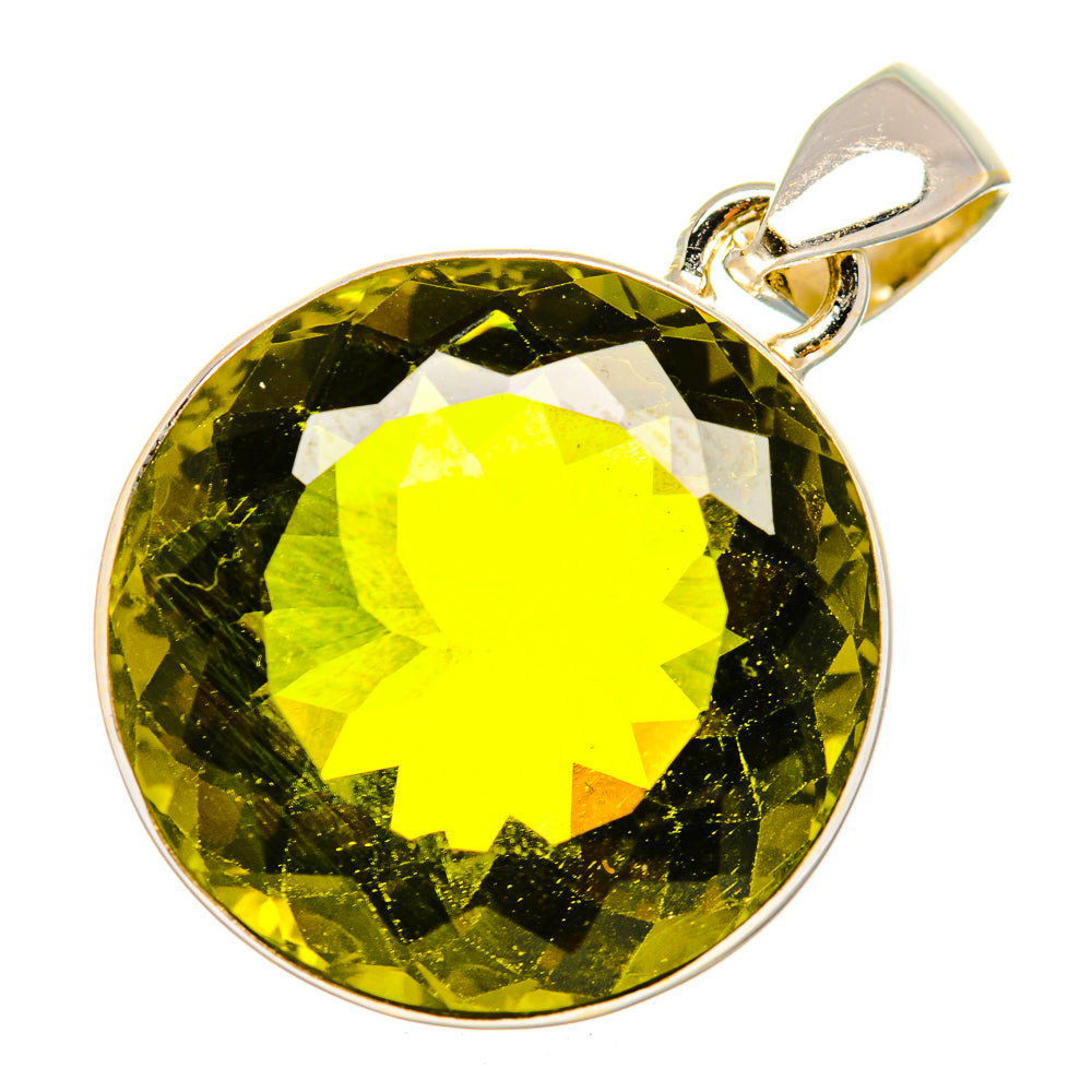 Olive Quartz Pendants handcrafted by Anasilvercos - PD10742
