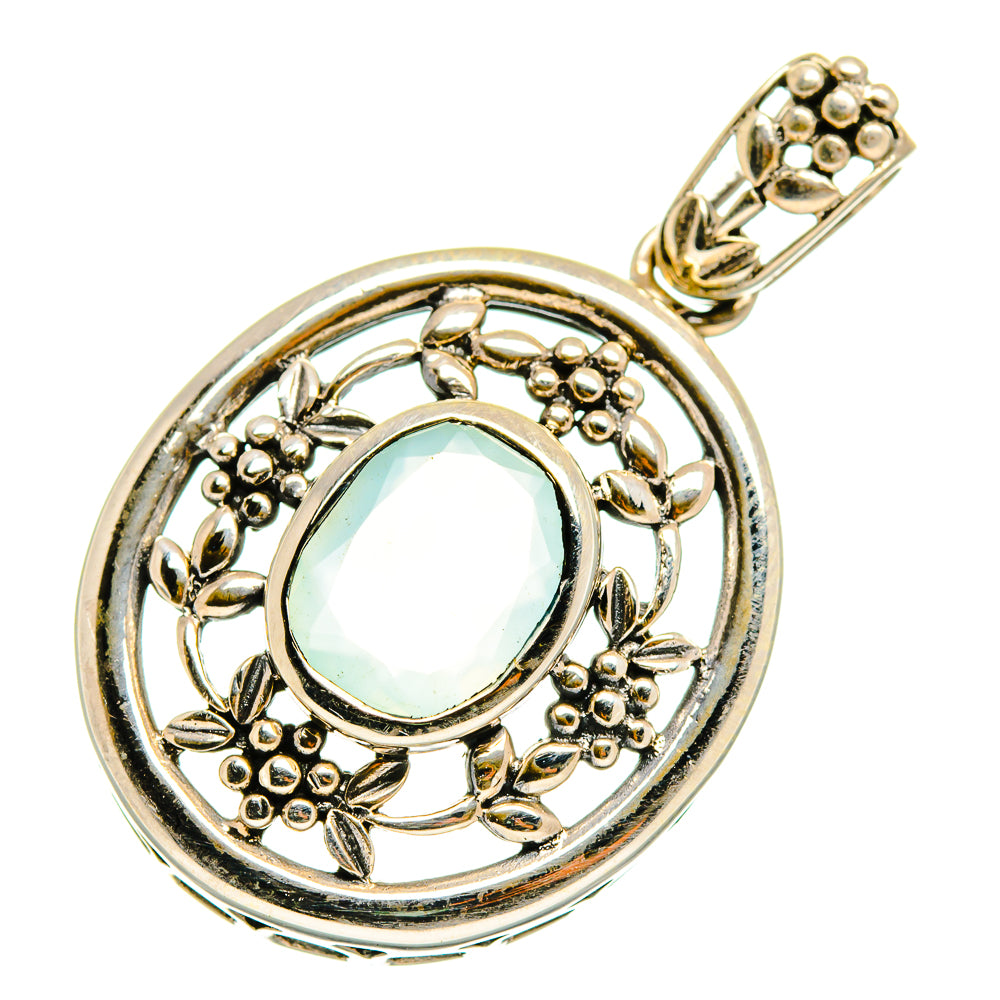 Aqua Chalcedony Pendants handcrafted by Anasilvercos - PD10753