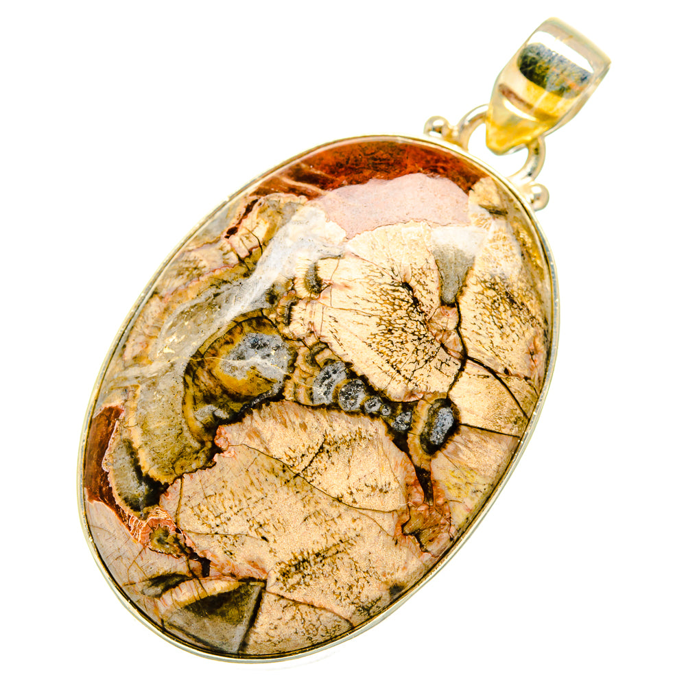 Mushroom Rhyolite Pendants handcrafted by Anasilvercos - PD10820