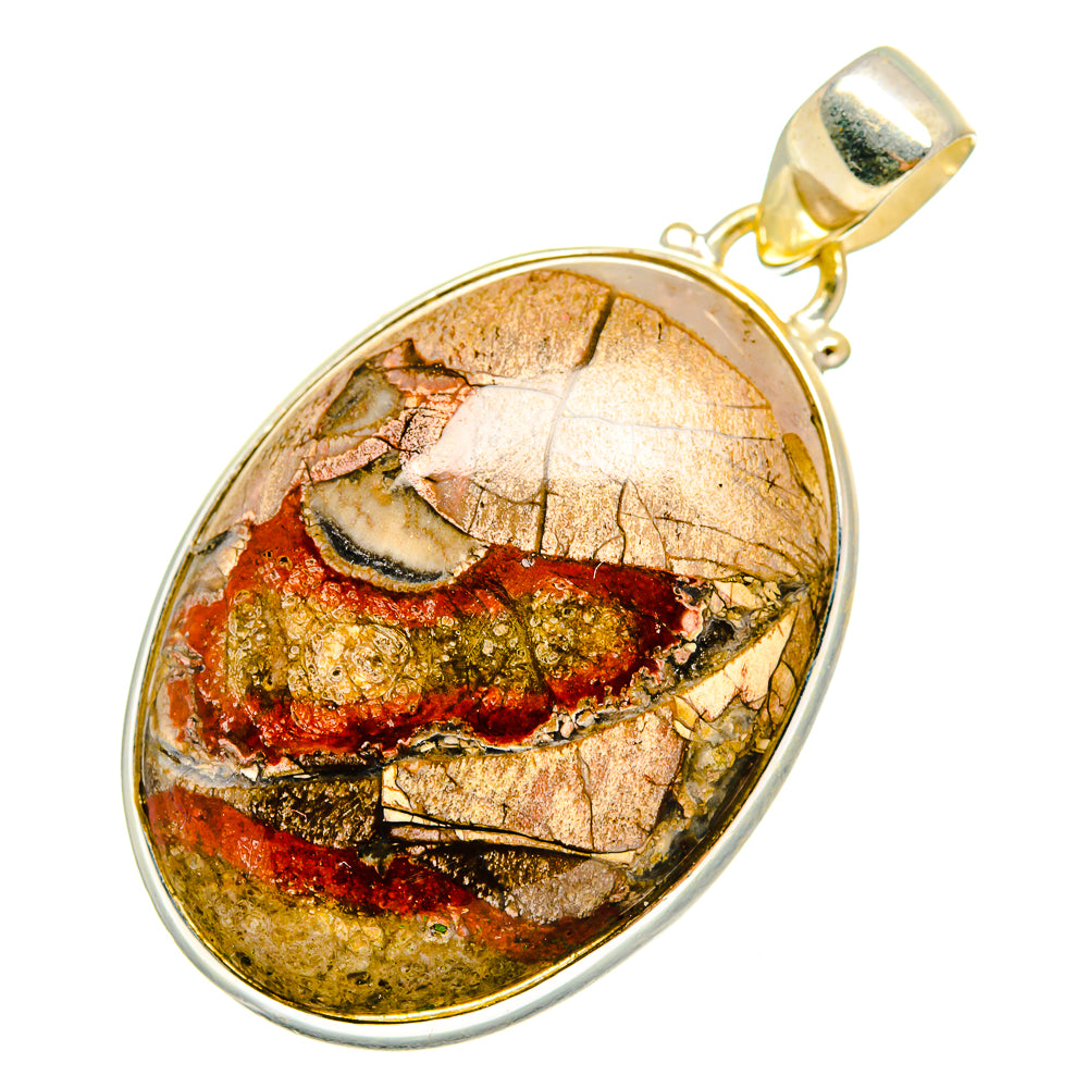 Mushroom Rhyolite Pendants handcrafted by Anasilvercos - PD10896