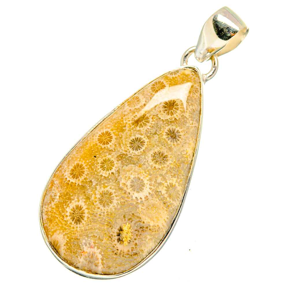 Fossil Coral Pendants handcrafted by Anasilvercos - PD10900