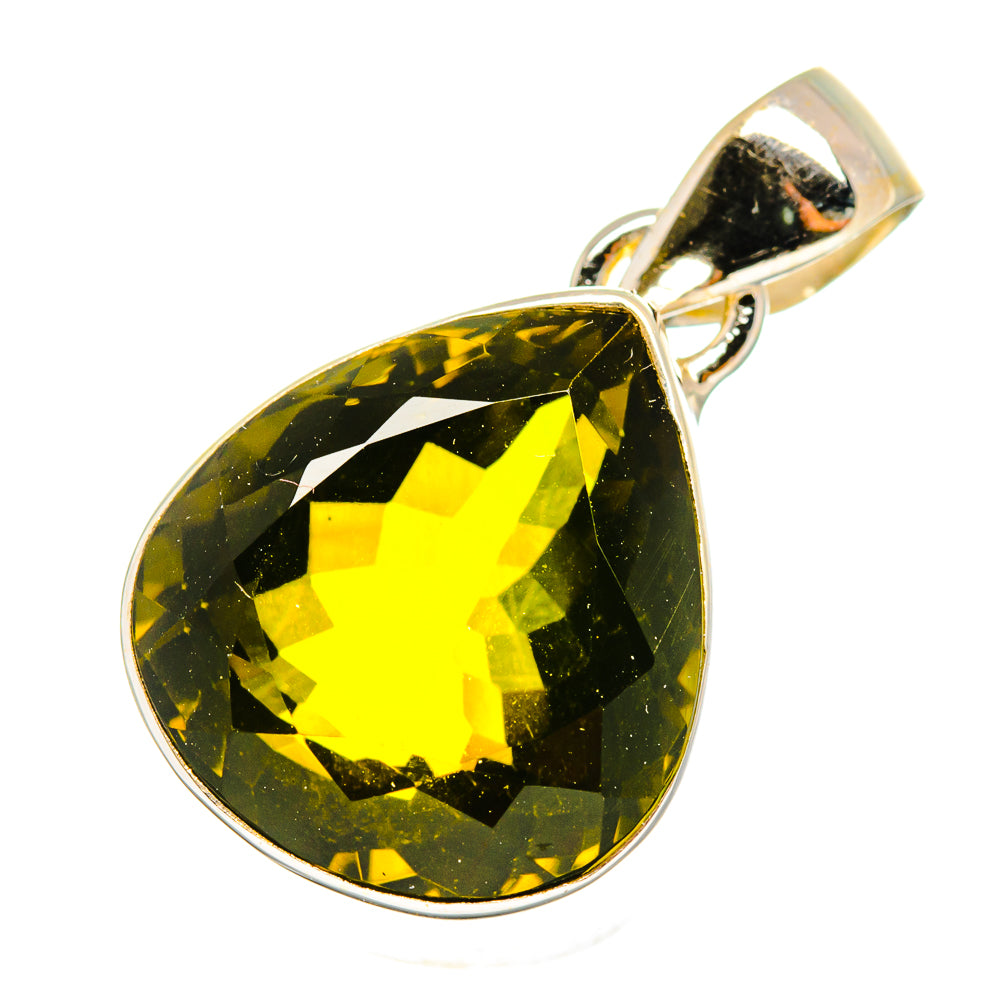 Olive Quartz Pendants handcrafted by Anasilvercos - PD10907