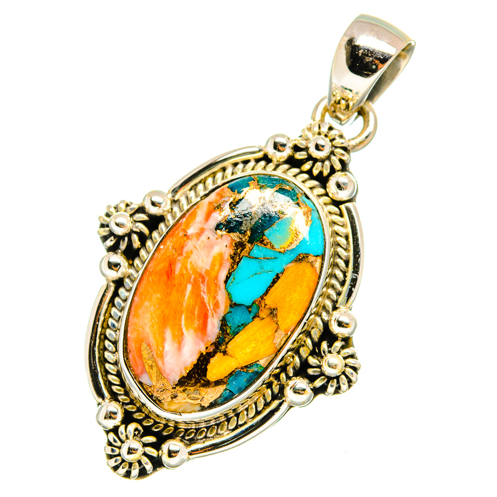 Spiny Oyster Turquoise Pendants handcrafted by Anasilvercos - PD10915