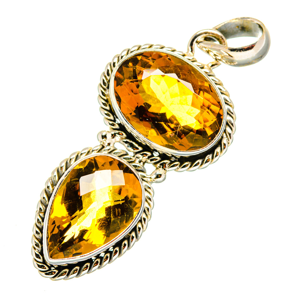 Mandarin Citrine Pendants handcrafted by Anasilvercos - PD10964