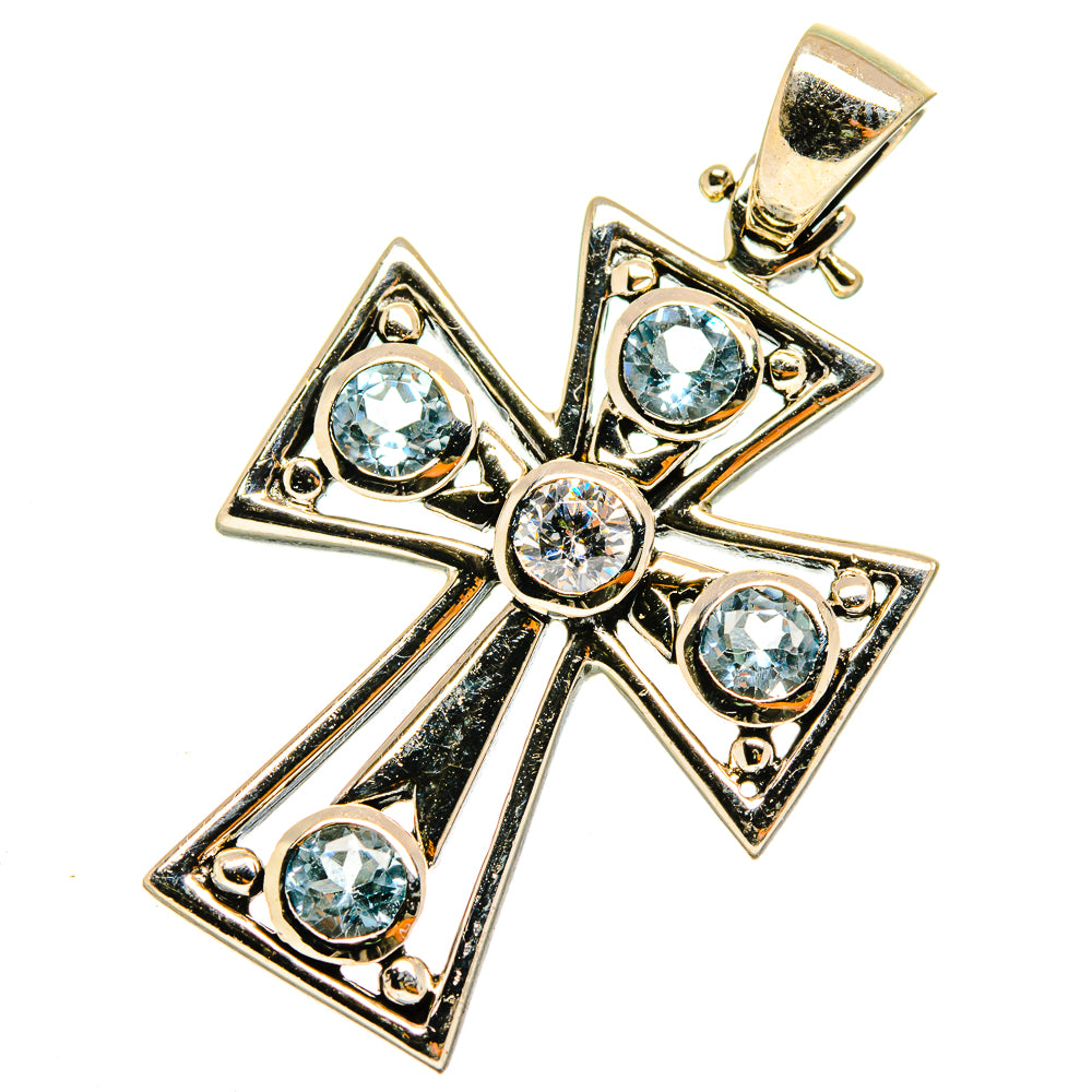 Blue Topaz Pendants handcrafted by Anasilvercos - PD10985