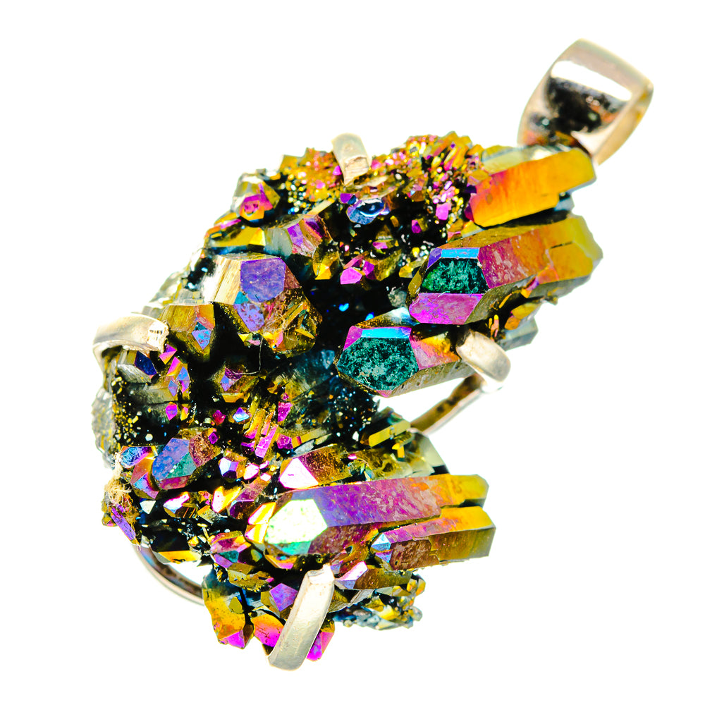 Titanium Sunshine Druzy Pendants handcrafted by Anasilvercos - PD10988