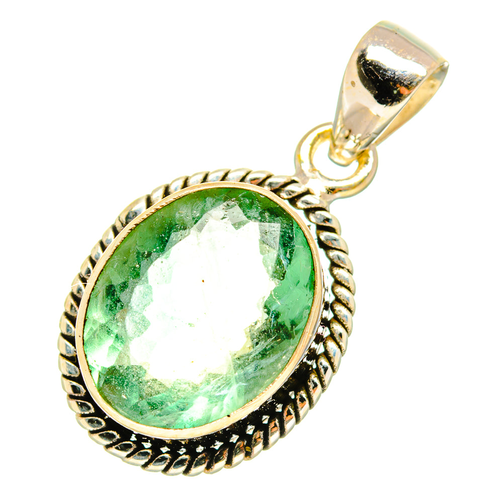 Green Fluorite Pendants handcrafted by Anasilvercos - PD11012