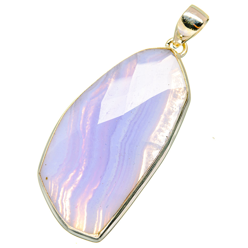 Blue Lace Agate Pendants handcrafted by Anasilvercos - PD11031