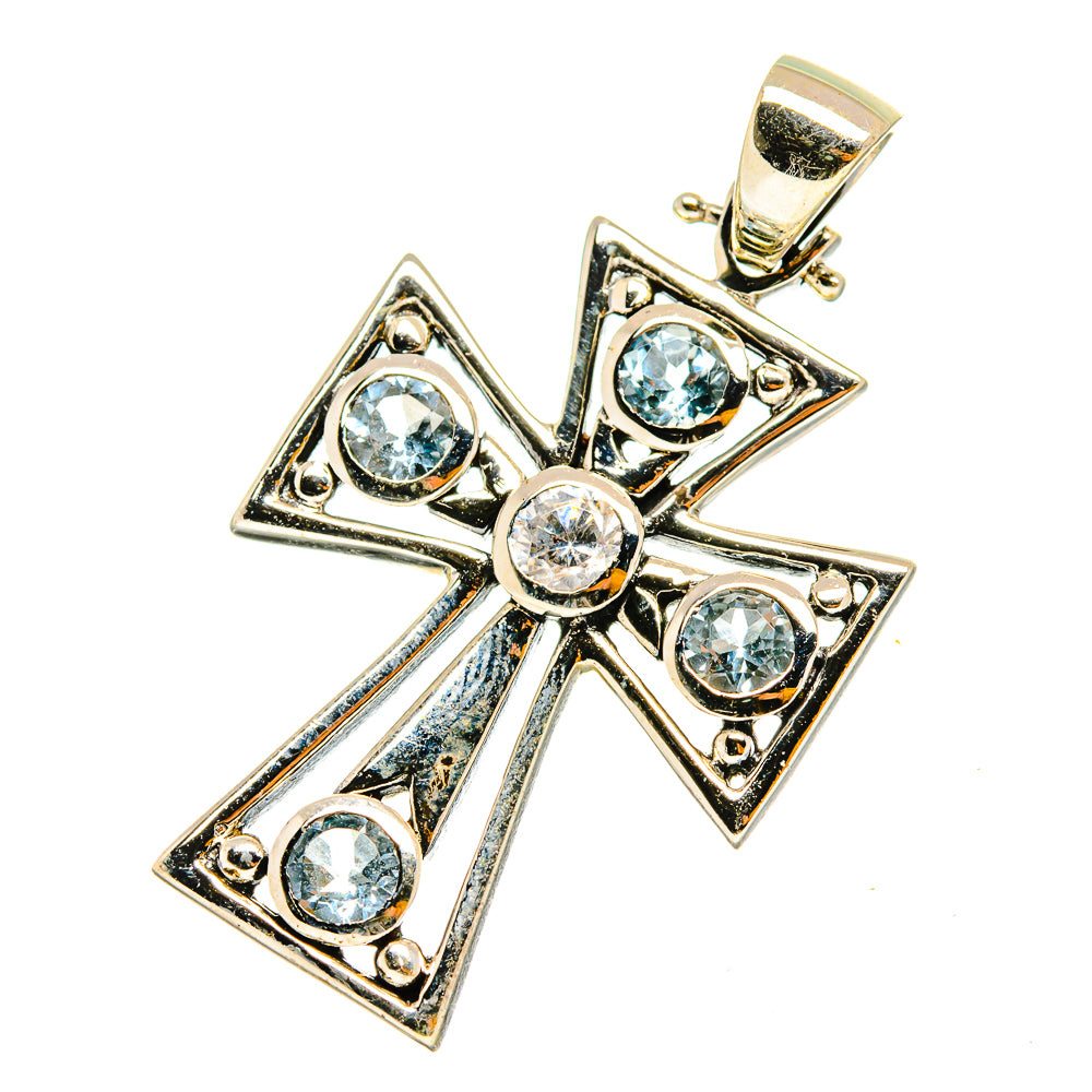 Blue Topaz Pendants handcrafted by Anasilvercos - PD11070