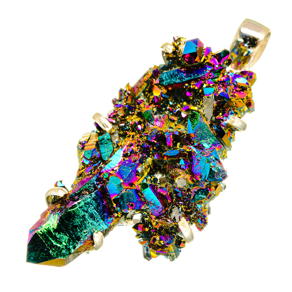 Titanium Sunshine Druzy Pendants handcrafted by Anasilvercos - PD11073