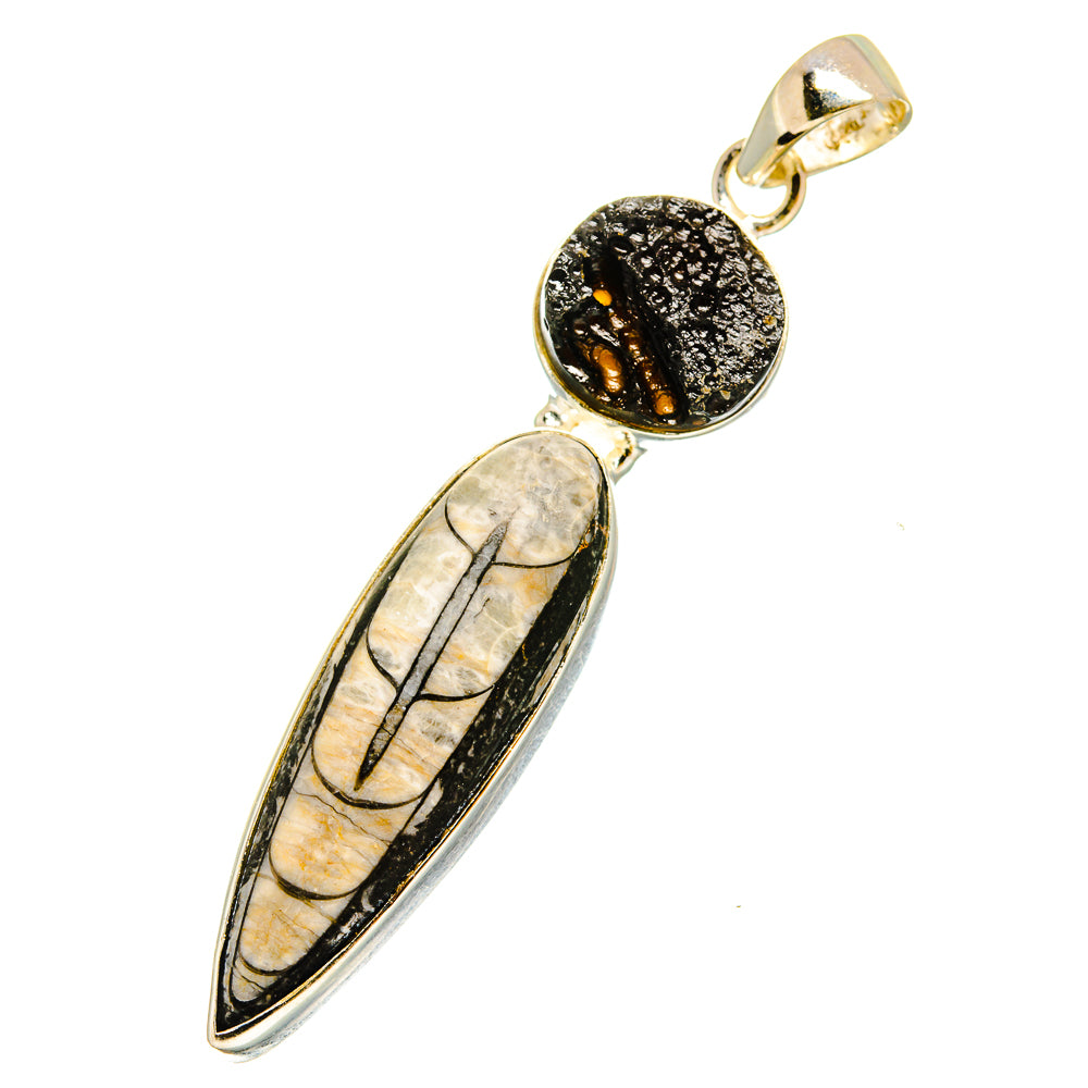 Orthoceras Fossil Pendants handcrafted by Anasilvercos - PD11084