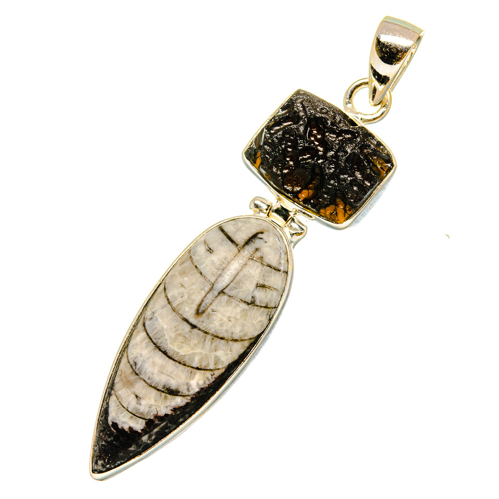 Orthoceras Fossil Pendants handcrafted by Anasilvercos - PD11092