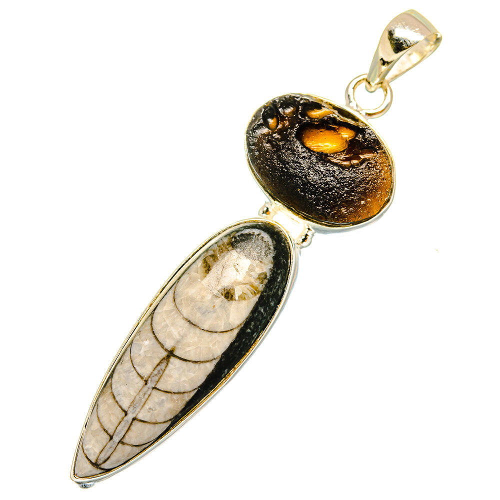 Orthoceras Fossil Pendants handcrafted by Anasilvercos - PD11093