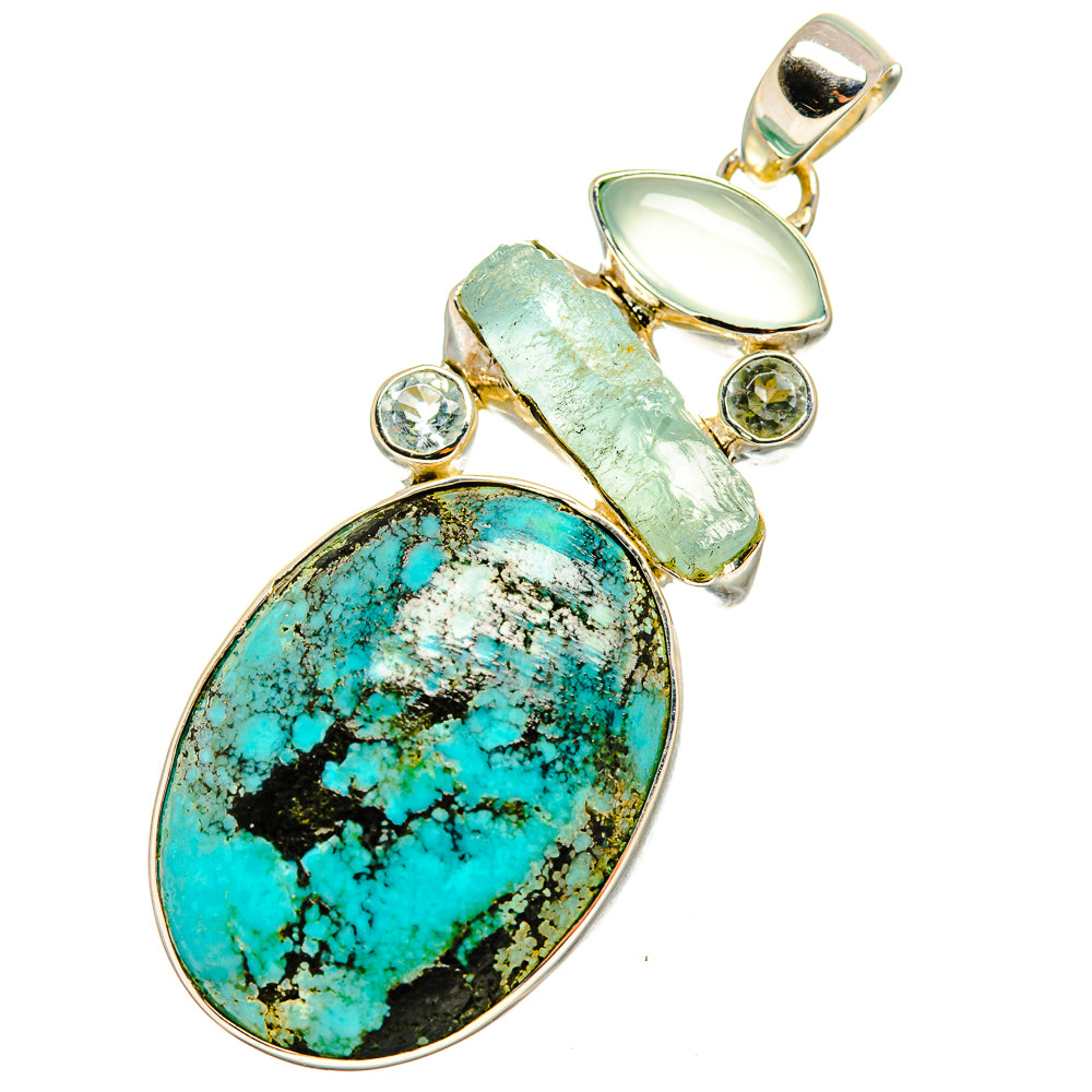 Tibetan Turquoise Pendants handcrafted by Anasilvercos - PD11129
